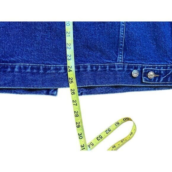Vintage Milano Bay Team Shelby Blue Denim Jacket Large 100% Cotton - Picture 7 of 9